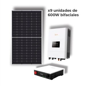Promo OFF GRID 5kWp de Paneles Solares, Inversor, Soporte para techos de chapa y batería